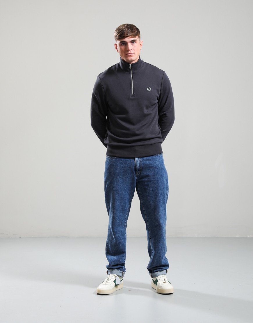Fred Perry Half Zip Sweat Ancient Grey/Ecru/Seagrass