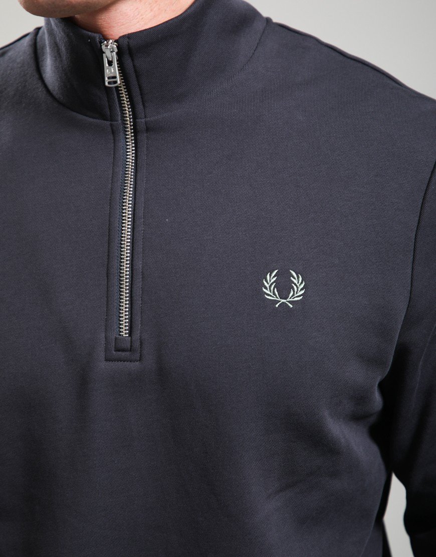 Fred Perry Half Zip Sweat Ancient Grey/Ecru/Seagrass