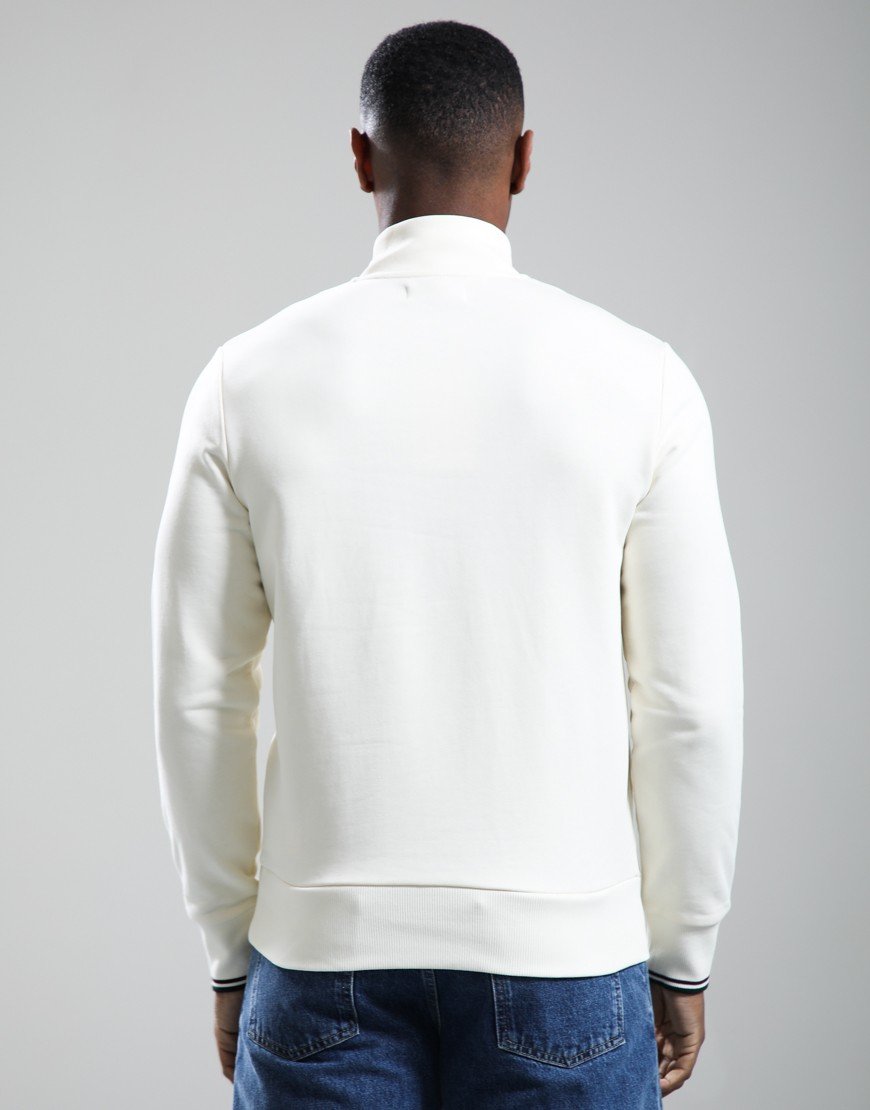 Fred Perry Half Zip Sweat Ecru/Oxblood/Grass Roots