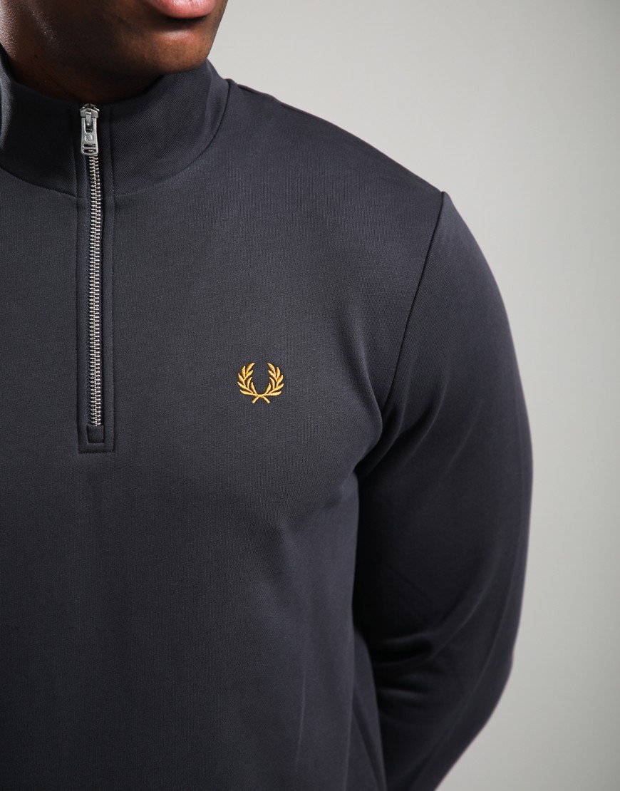 Fred Perry Half Zip Sweatshirt Anchor Grey/Golden