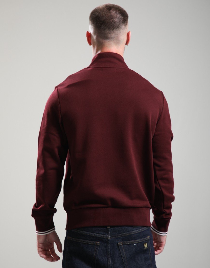 Fred Perry Half Zip Sweat Oxblood/Ecru