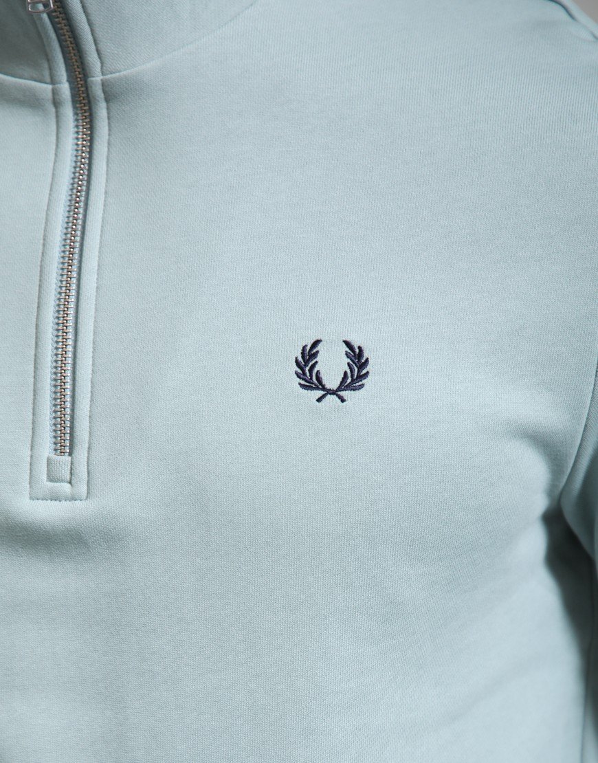 Fred Perry Half Zip Sweat Silver Blue/Dark Airforce