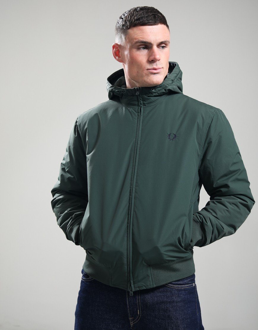 Fred Perry Hooded Brentham Jacket Court Green