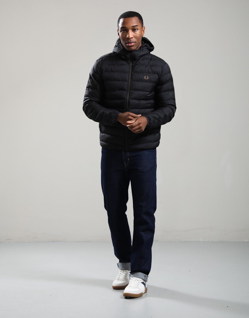 Fred Perry Hooded Insulated Jacket Black