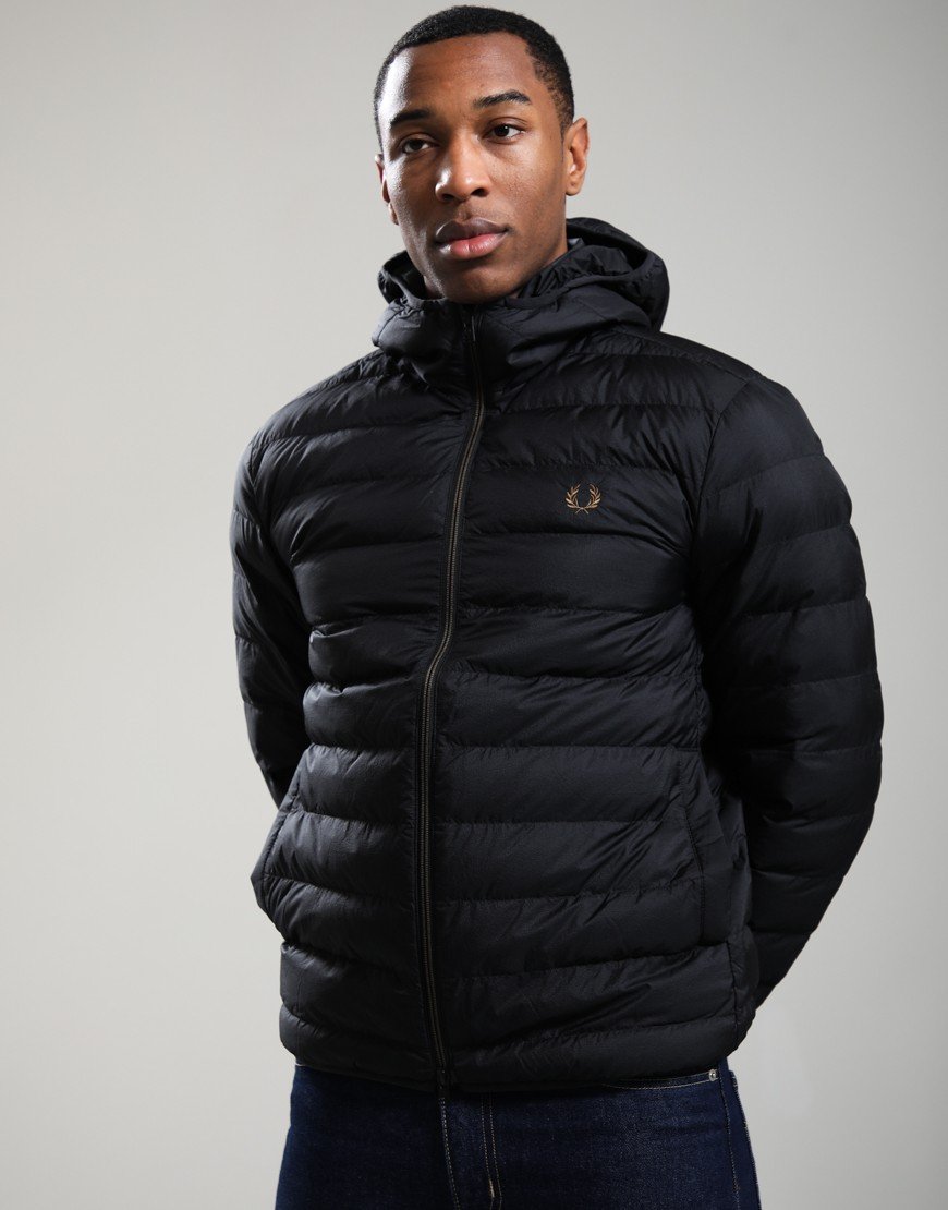 Fred Perry Hooded Insulated Jacket Black