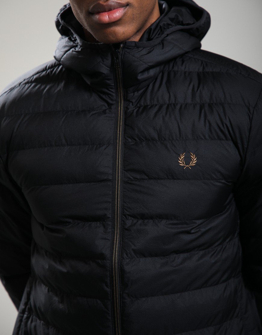 Fred Perry Hooded Insulated Jacket Black