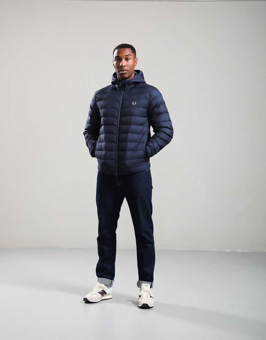 Fred Perry Hooded Insulated Jacket Dark Airforce