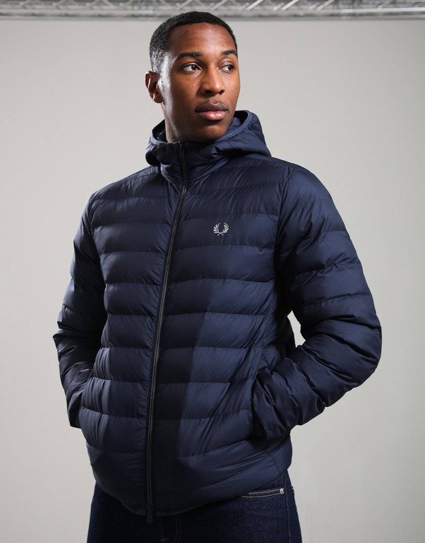 Fred Perry Hooded Insulated Jacket Dark Airforce