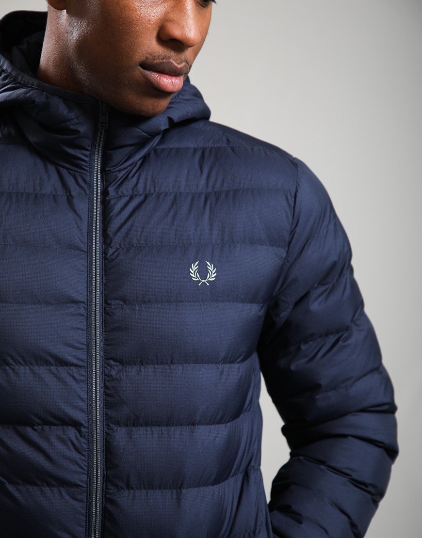 Fred Perry Hooded Insulated Jacket Dark Airforce