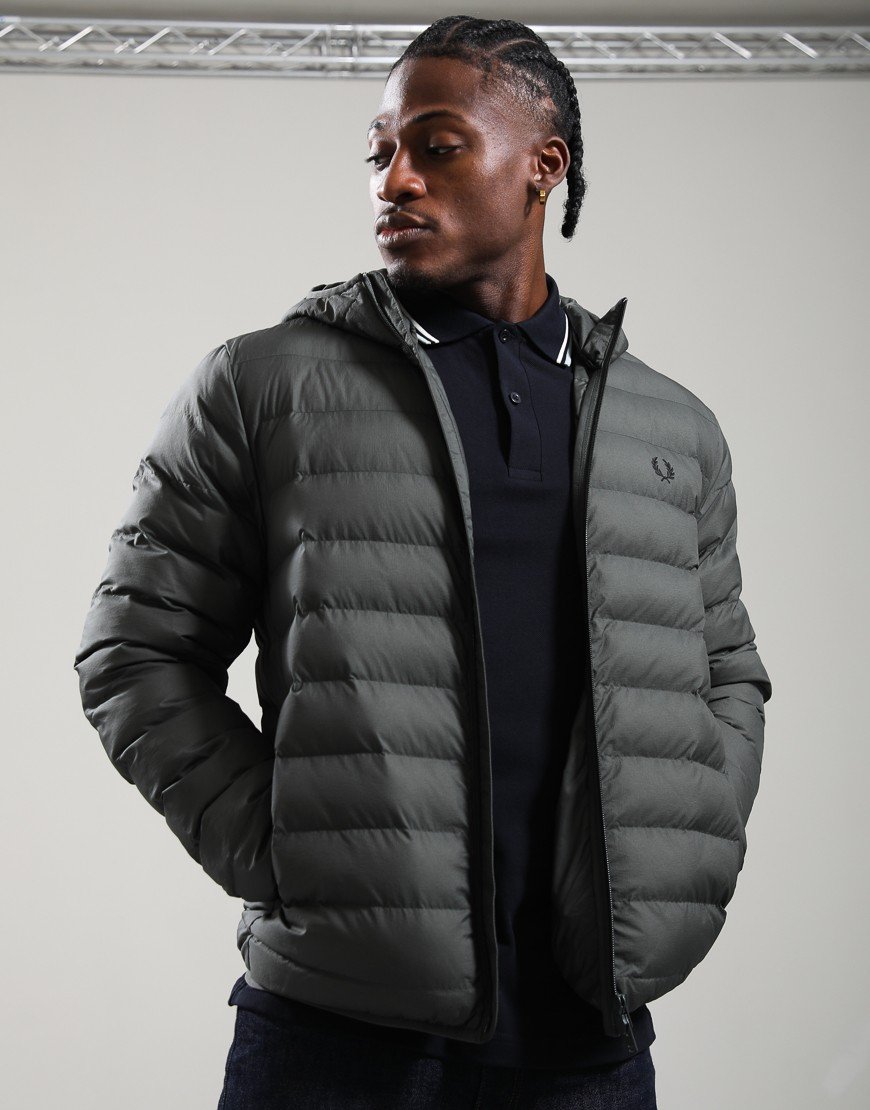Fred Perry Hooded Insulated Jacket Field Green