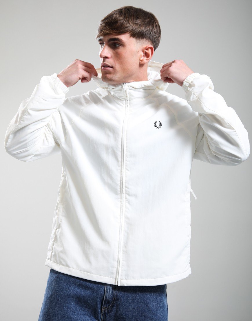 Fred Perry Hooded Shell Jacket Snow White