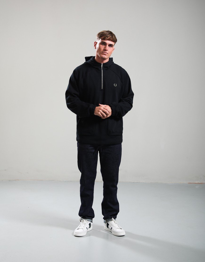 Fred Perry Hooded Smock Sweatshirt Black