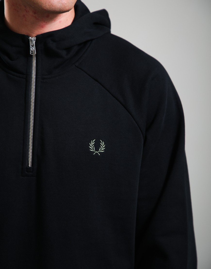 Fred Perry Hooded Smock Sweatshirt Black