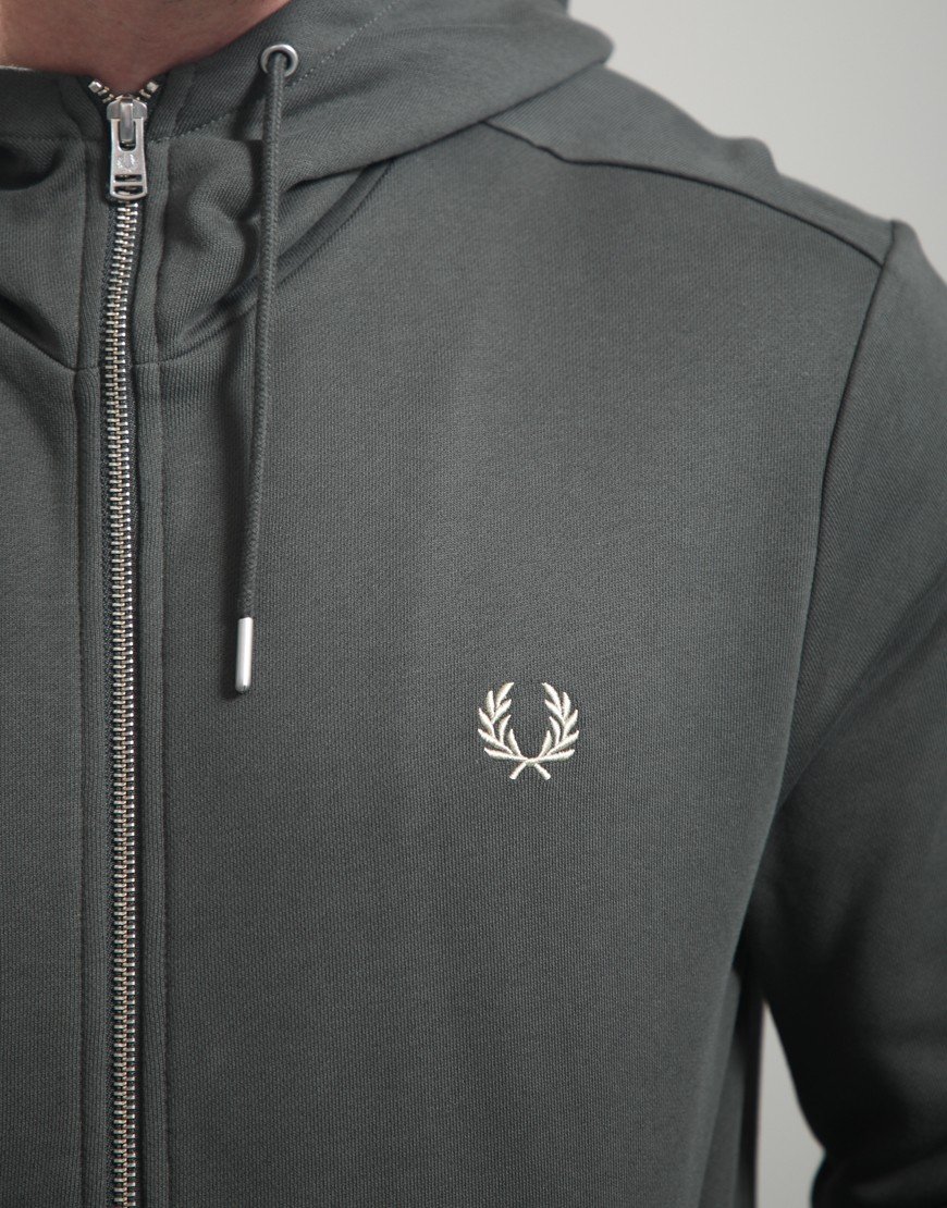 Fred Perry Hooded Zip Sweat Field Green/Oatmeal