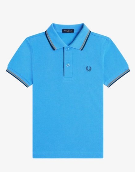 Fred Perry Kids Twin Tipped Polo Shirt Court Blue
