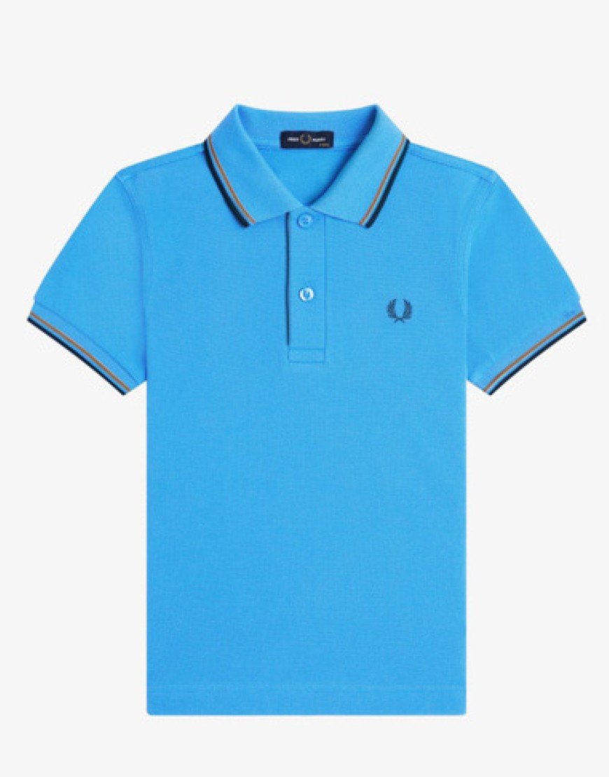Fred Perry Kids Twin Tipped Polo Shirt Court Blue