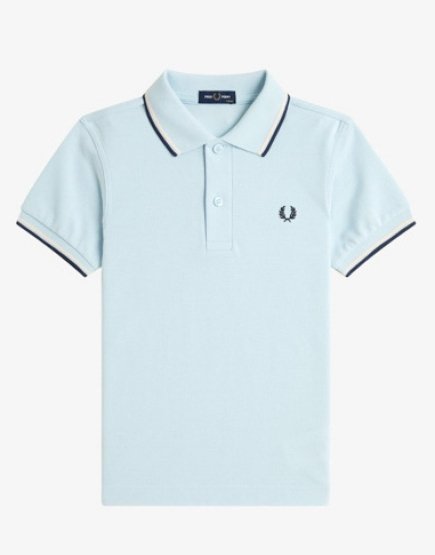 Fred Perry Kids Twin Tipped Polo Shirt Light Ice