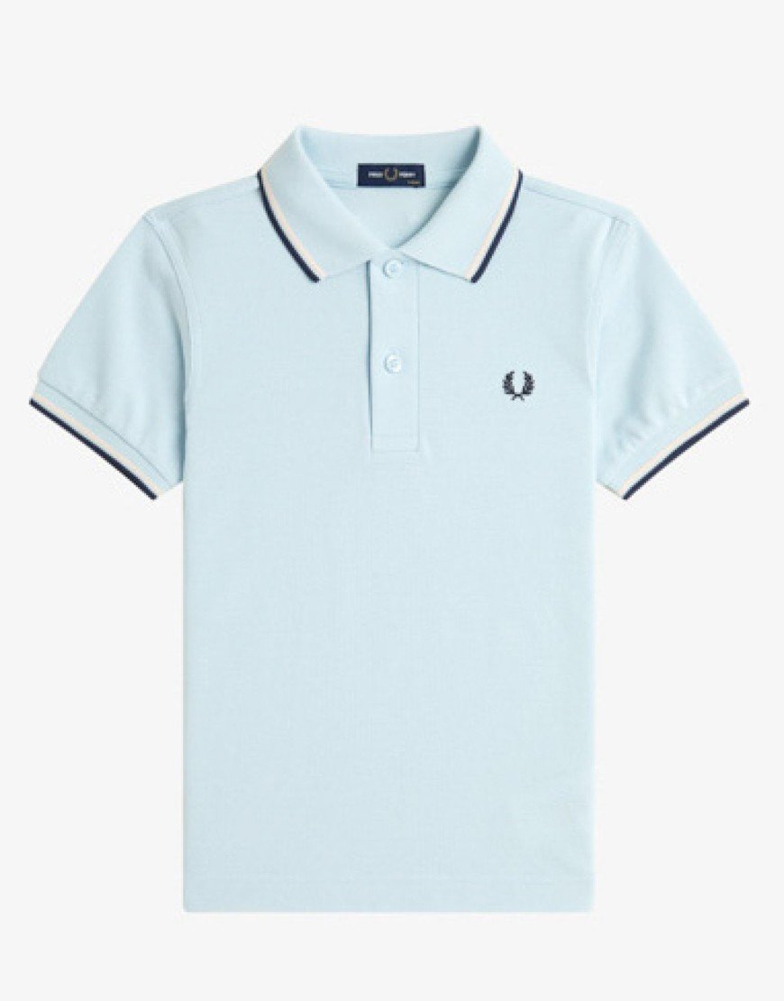 Fred Perry Kids Twin Tipped Polo Shirt Light Ice