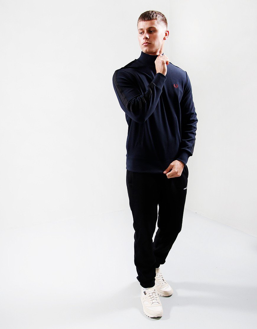 Fred Perry Taped Half Zip Track Top Navy