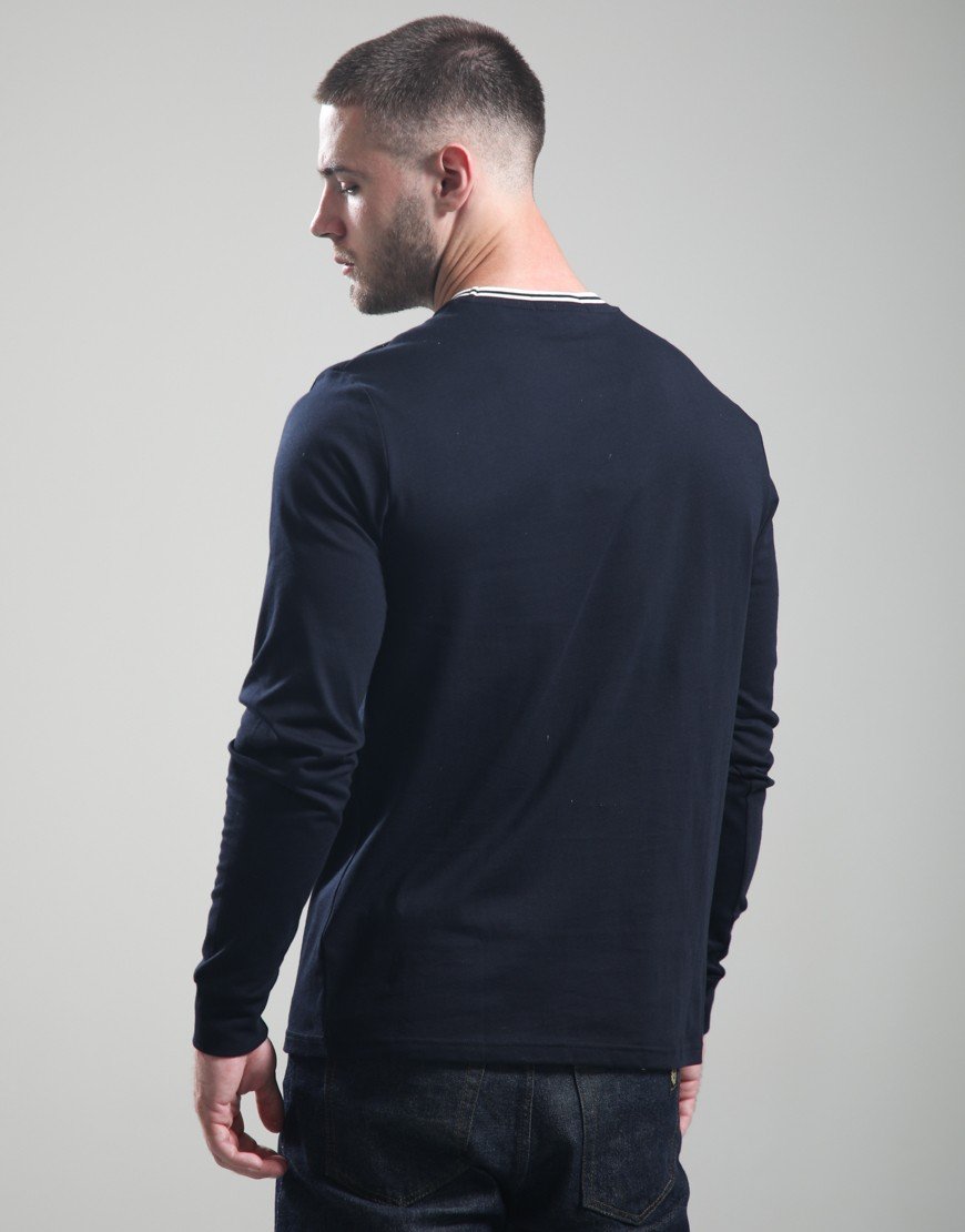 Fred Perry Twin Tip Long Sleeve T-Shirt Navy