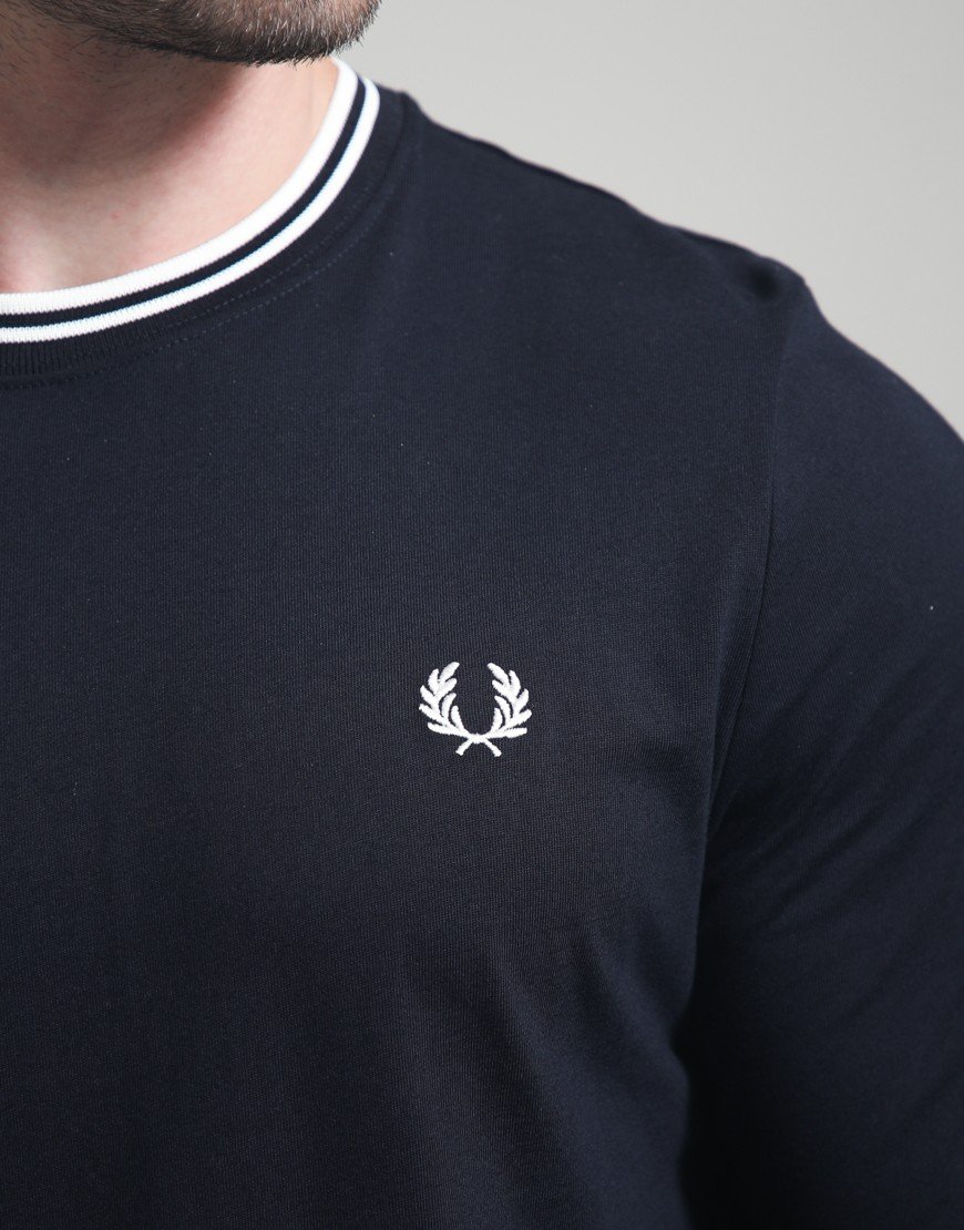 Fred Perry Twin Tip Long Sleeve T-Shirt Navy