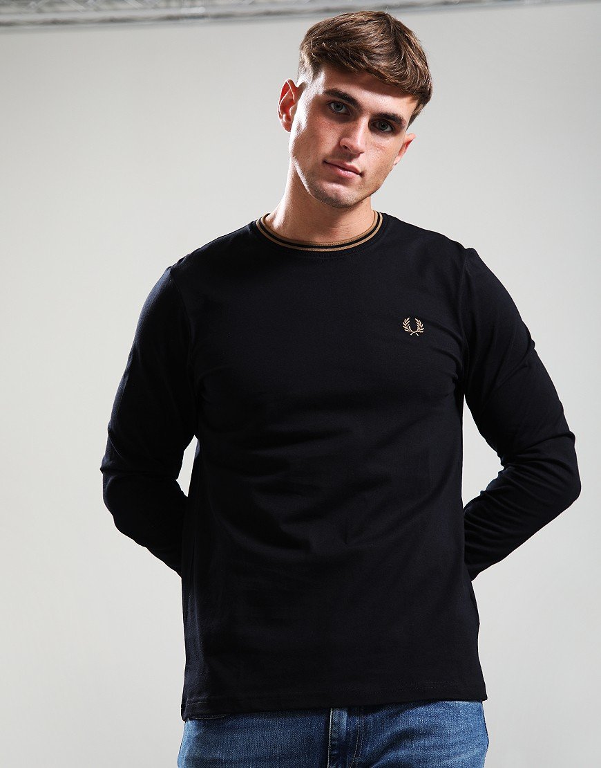Fred Perry Twin Tipped Long Sleeve T-Shirt Black