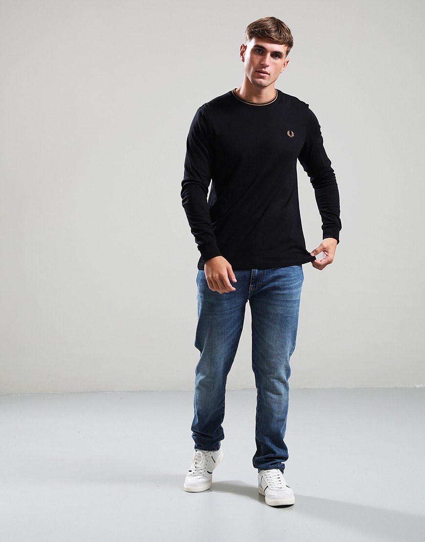 Fred Perry Twin Tipped Long Sleeve T-Shirt Black