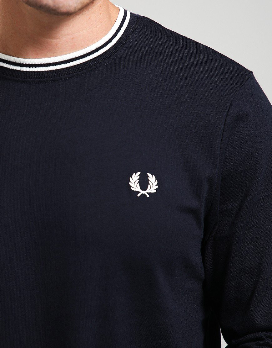 Fred Perry Twin Tip Long Sleeve T-Shirt Navy