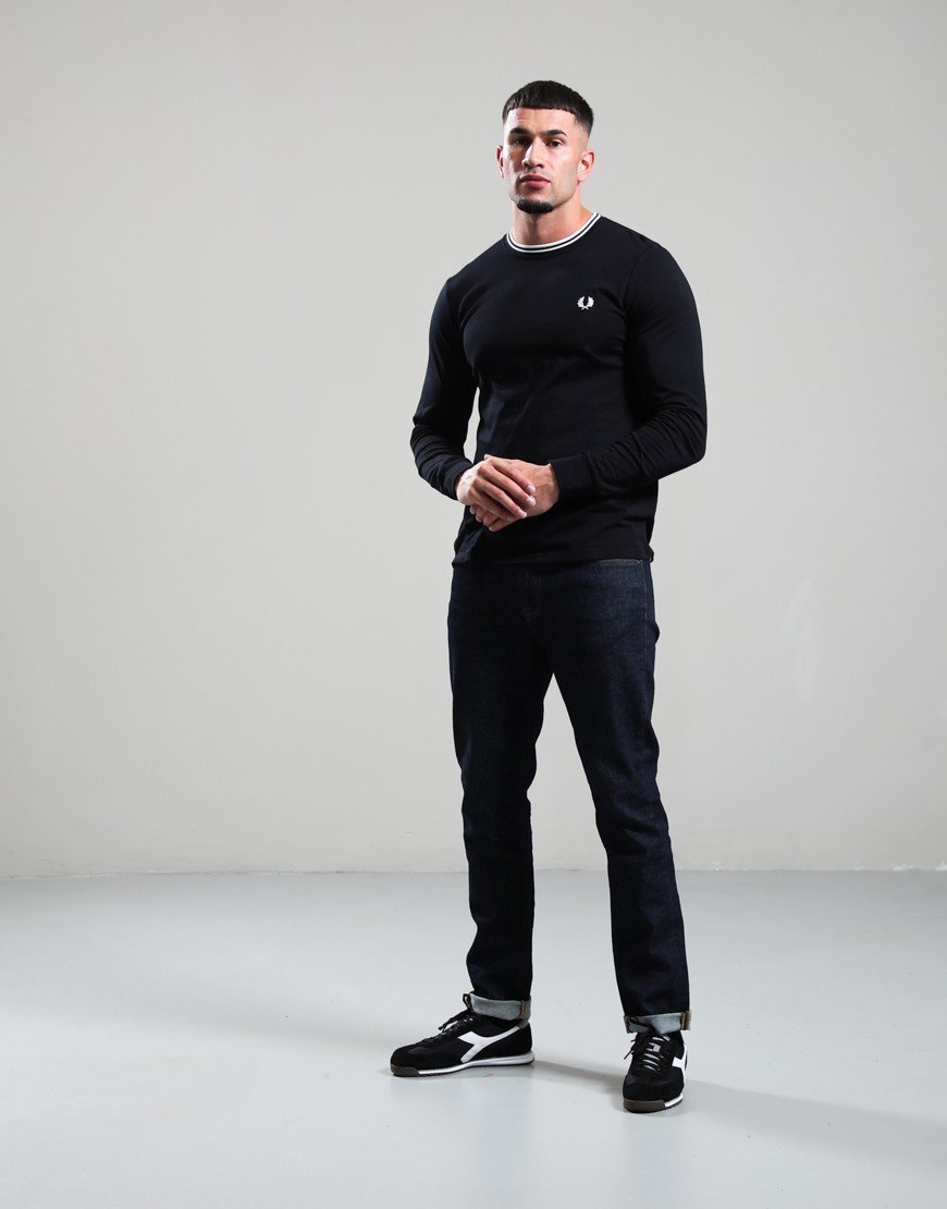 Fred Perry Long Sleeve Twin Tipped T-Shirt Black