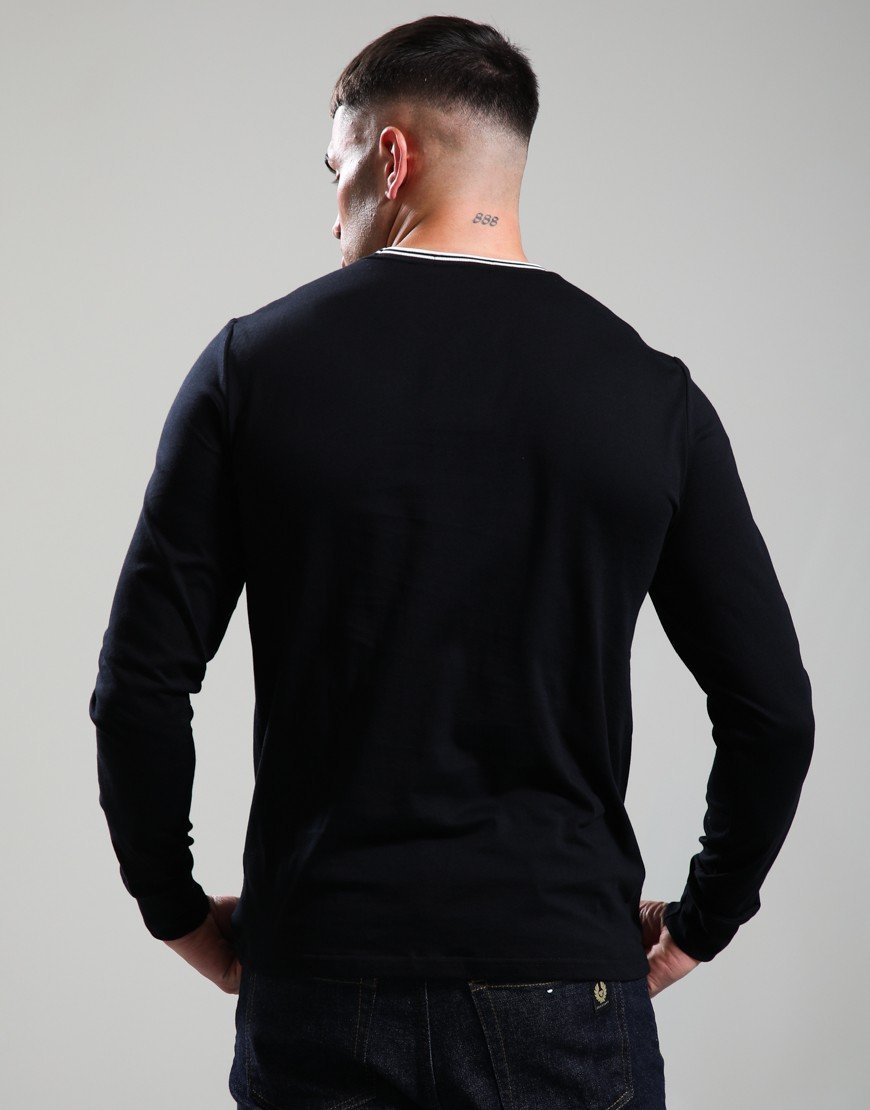 Fred Perry Long Sleeve Twin Tipped T-Shirt Black