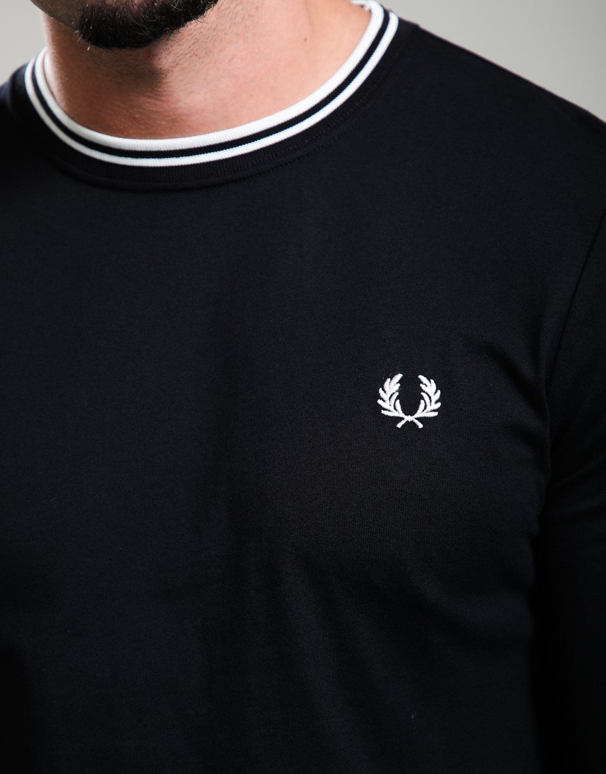 Fred Perry Long Sleeve Twin Tipped T-Shirt Black