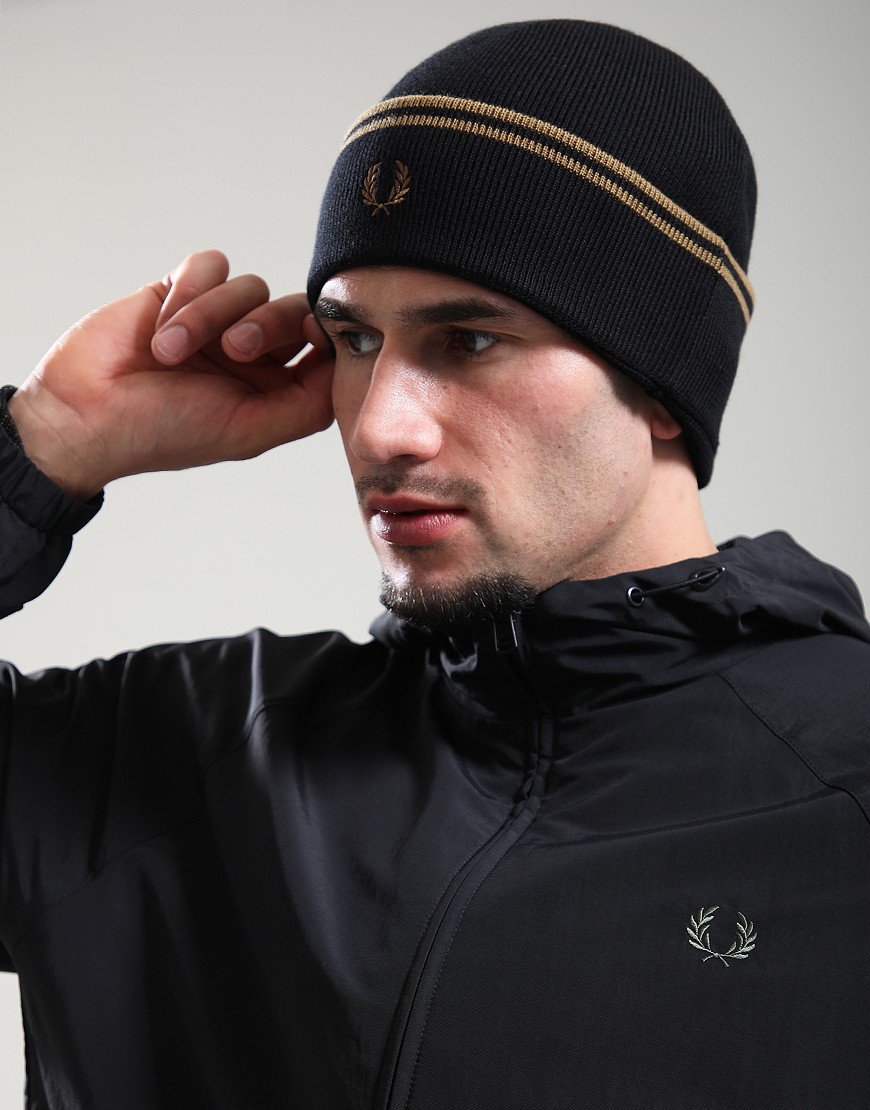 Fred Perry Merino Beanie Black/Shaded Stone