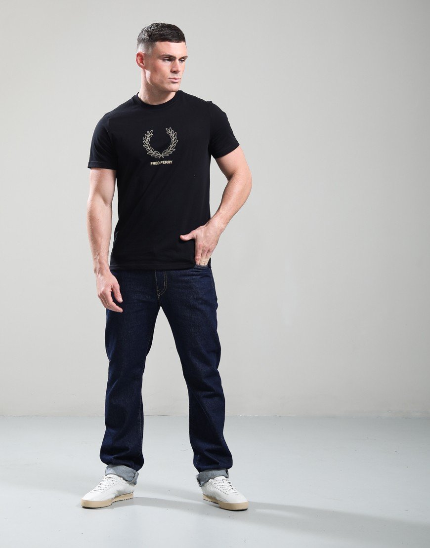 Fred Perry Outline Laurel Wreath T-Shirt Black