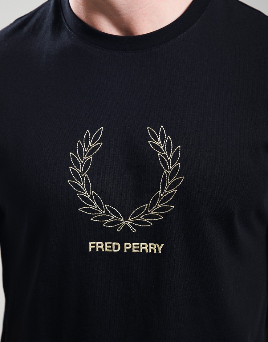 Fred Perry Outline Laurel Wreath T-Shirt Black