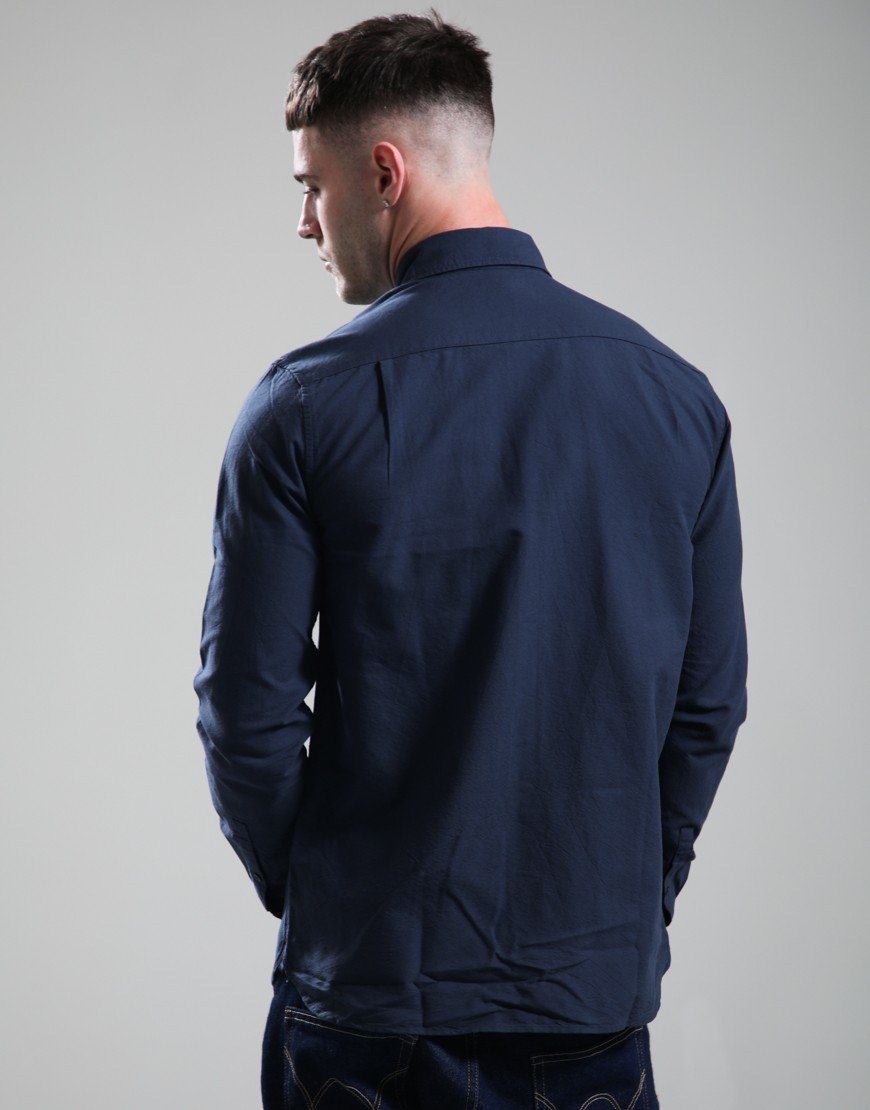 Fred Perry Oxford Long Sleeve Shirt Dark Airforce