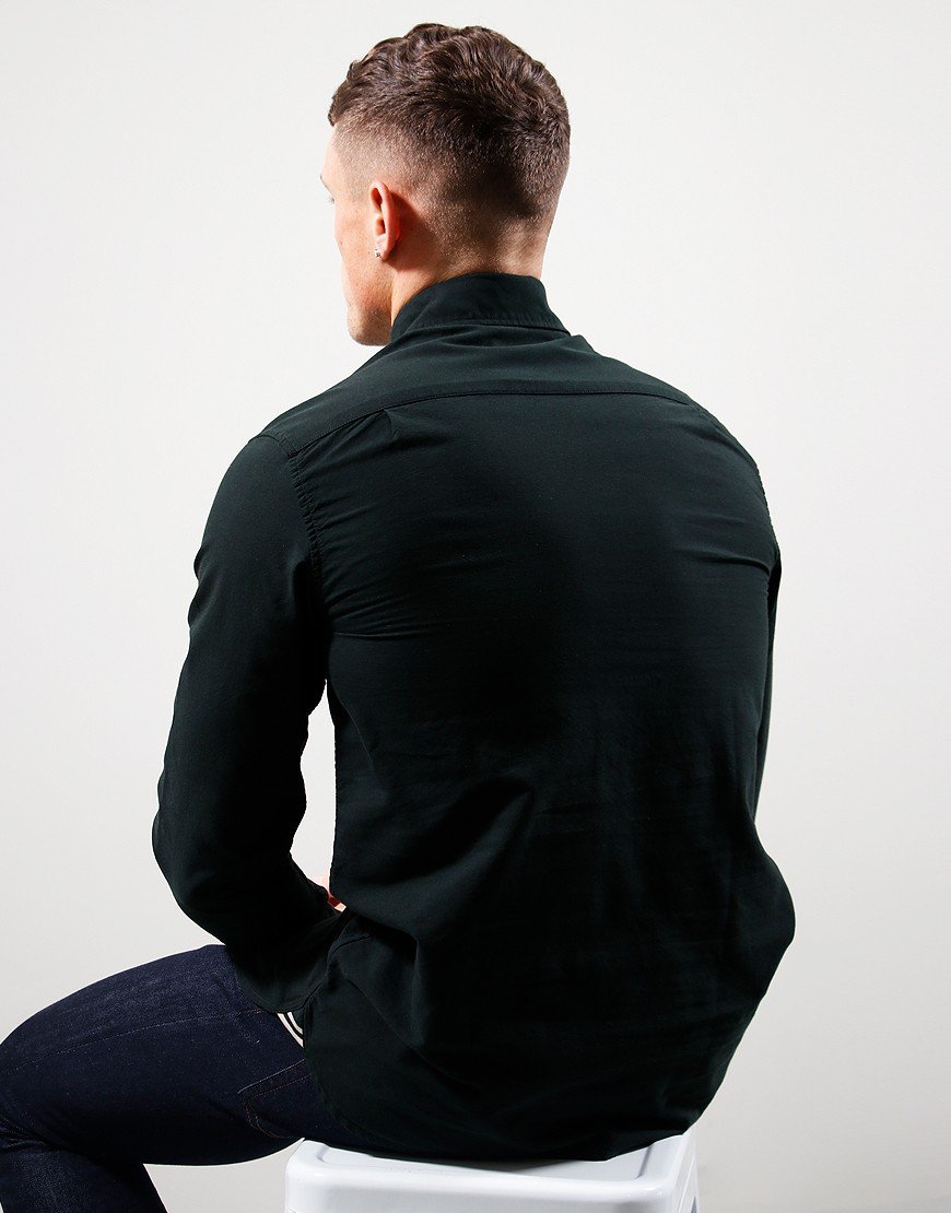 Fred Perry Oxford Long Sleeve Shirt Night Green