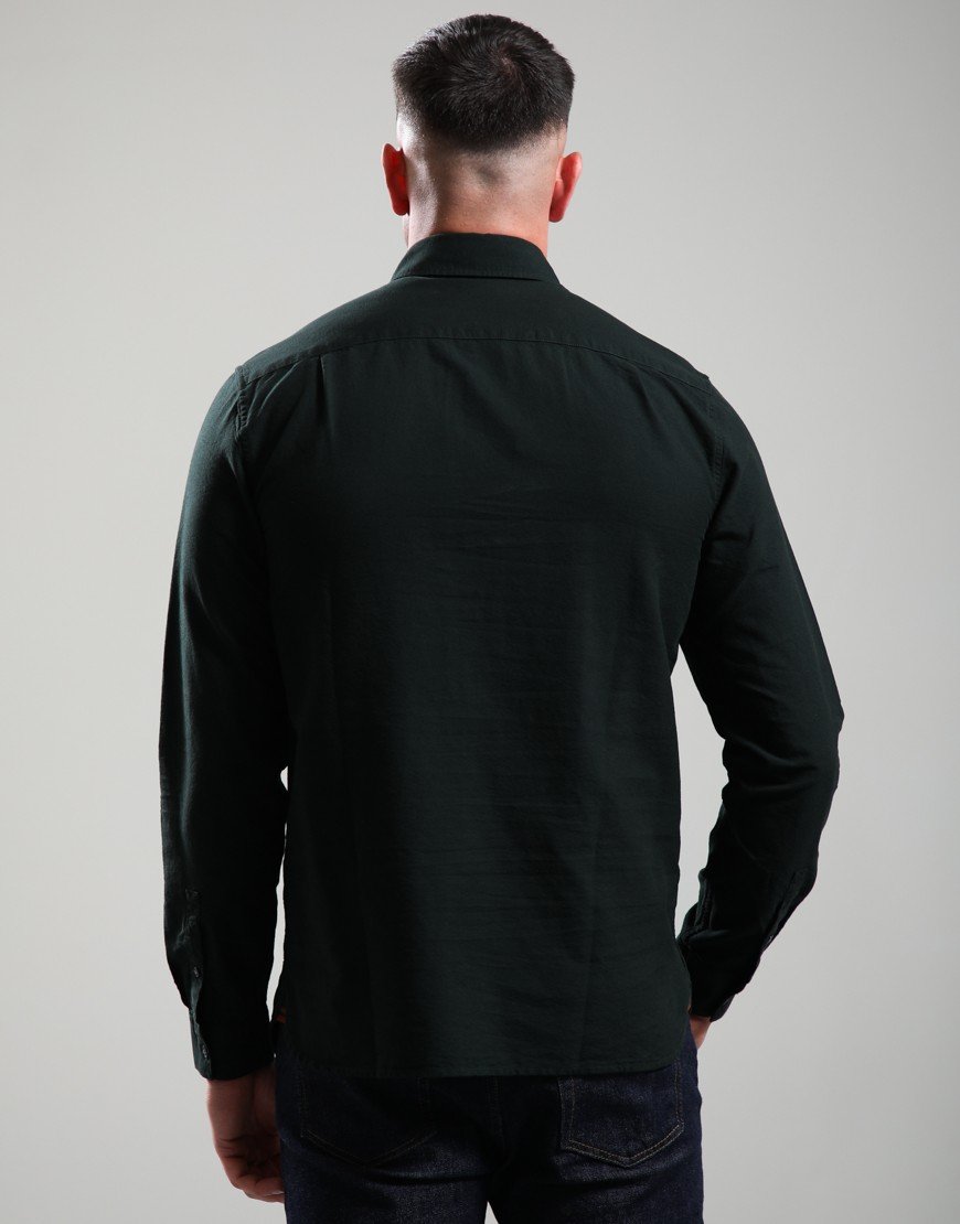 Fred Perry Oxford Long Sleeve Shirt Night Green