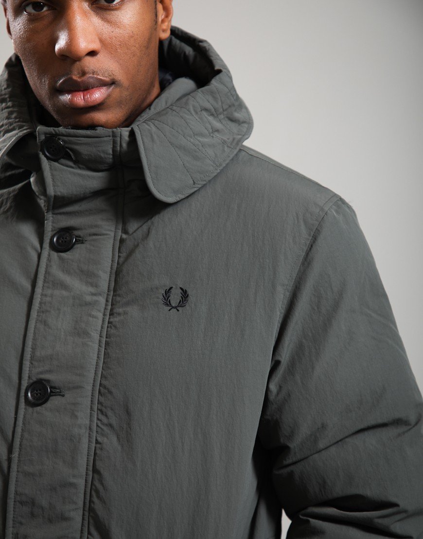 Fred Perry Padded Patch Pocket Parka Field Green