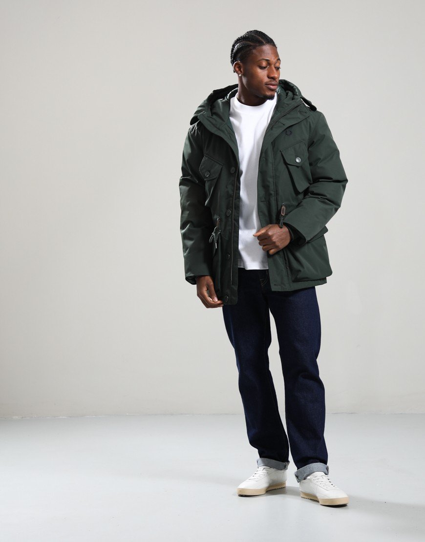 Fred Perry Patch Pocket Puffer Jacket Court Green Fred Perry Patch Pocket Puffer Jacket Court Green