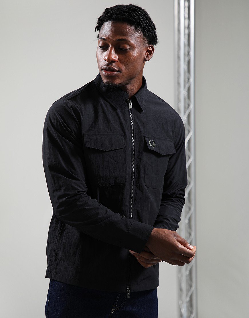 Fred Perry Pocket Overshirt Black