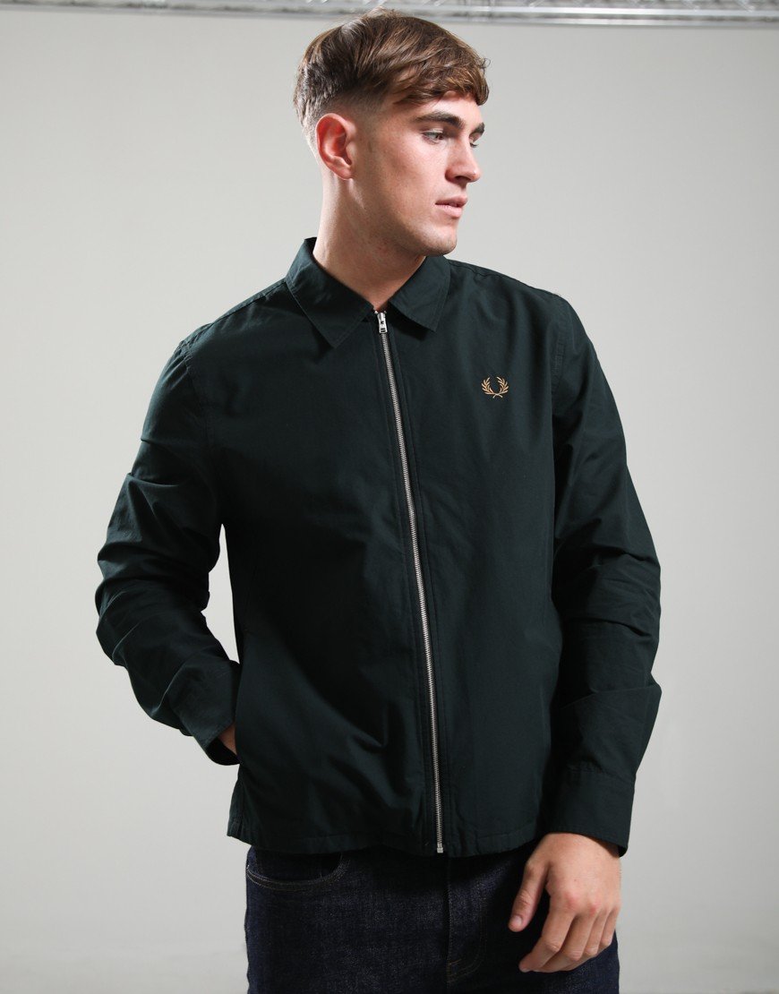 Fred Perry Poplin Overshirt Night Green