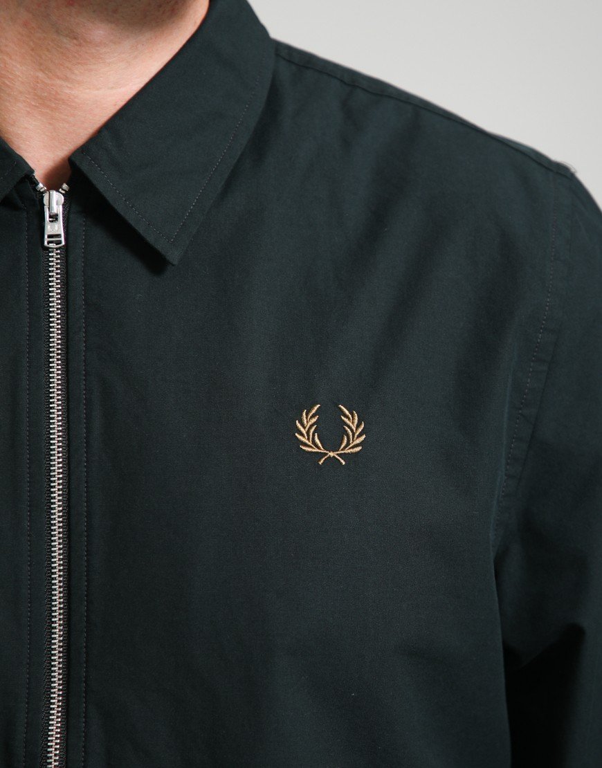 Fred Perry Poplin Overshirt Night Green