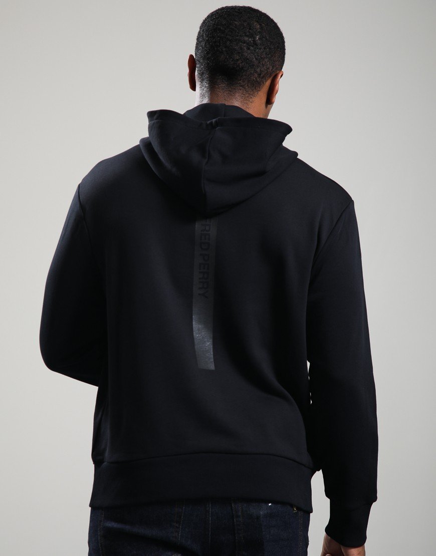 Fred Perry Reflective Hooded Sweatshirt Black