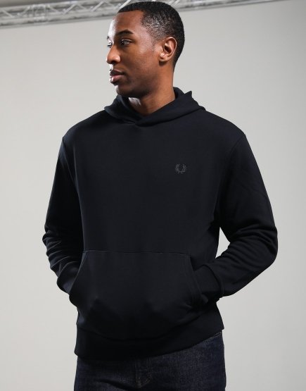 Fred Perry Reflective Hooded Sweatshirt Black