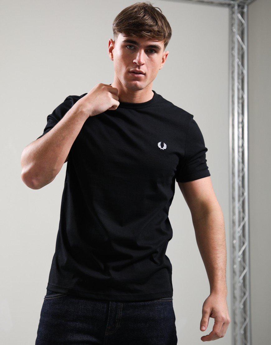 Fred Perry Ringer T-Shirt Black