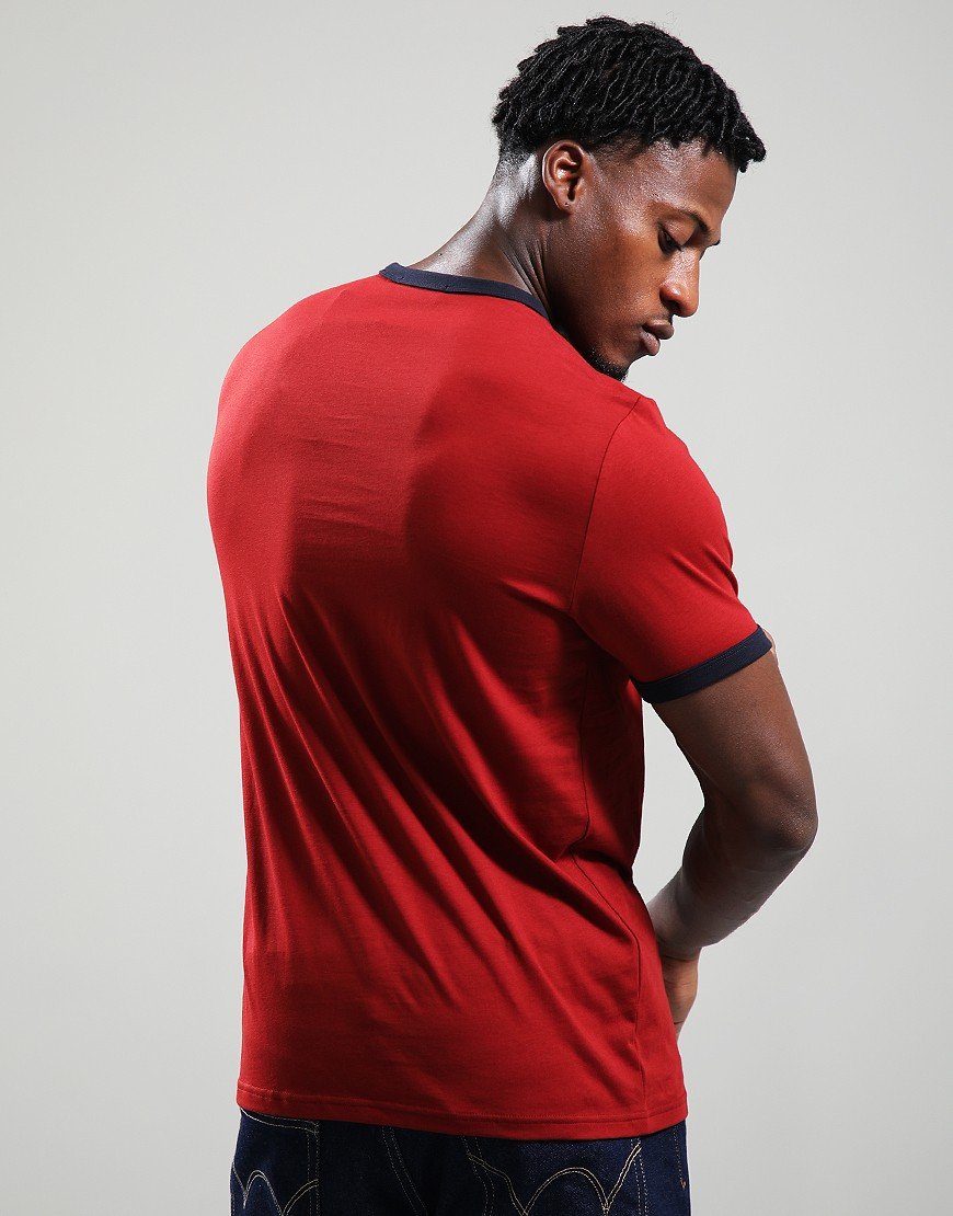 Fred Perry Ringer T-Shirt Burnt Red/Navy