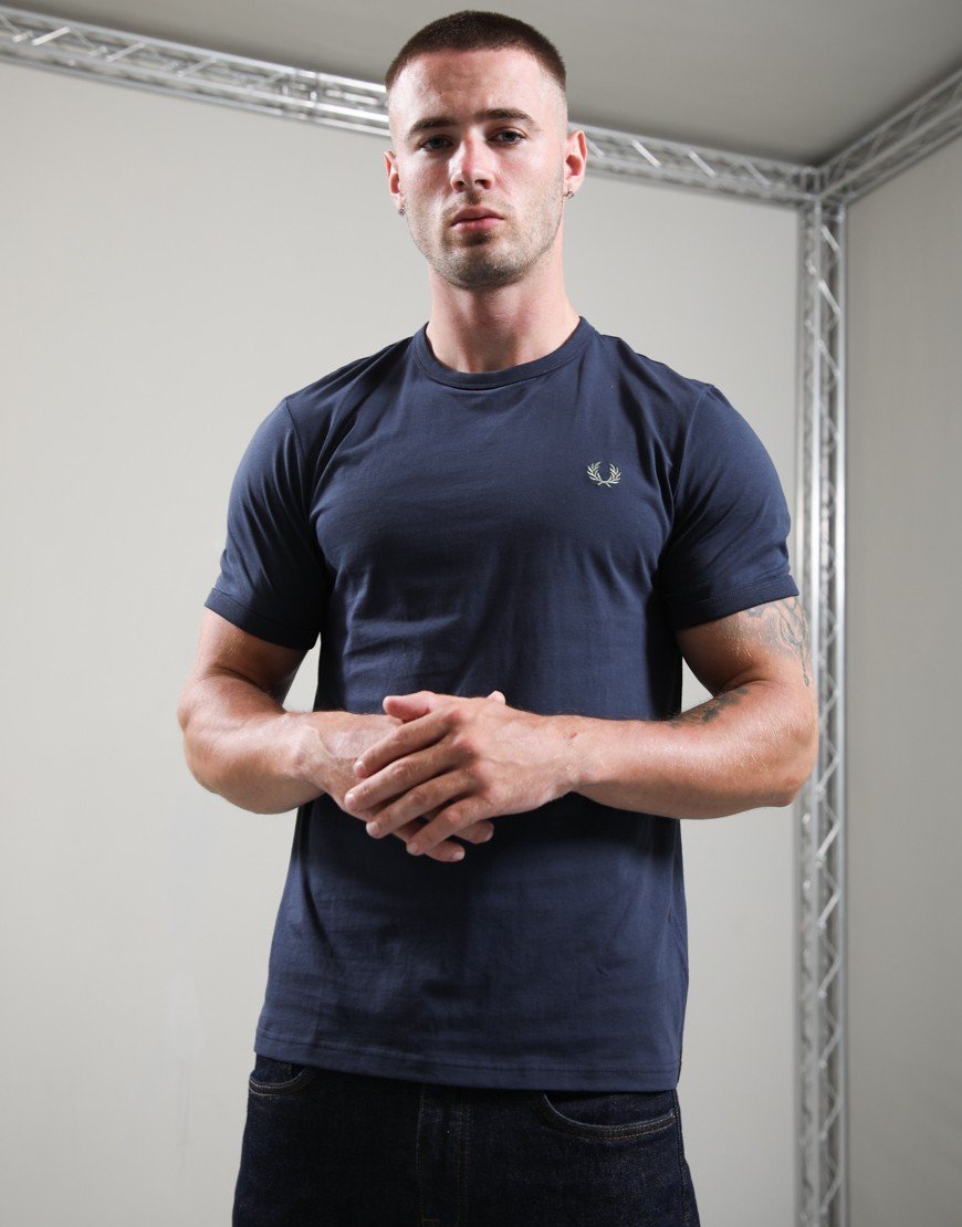 Fred Perry Ringer T-Shirt Dark Airforce