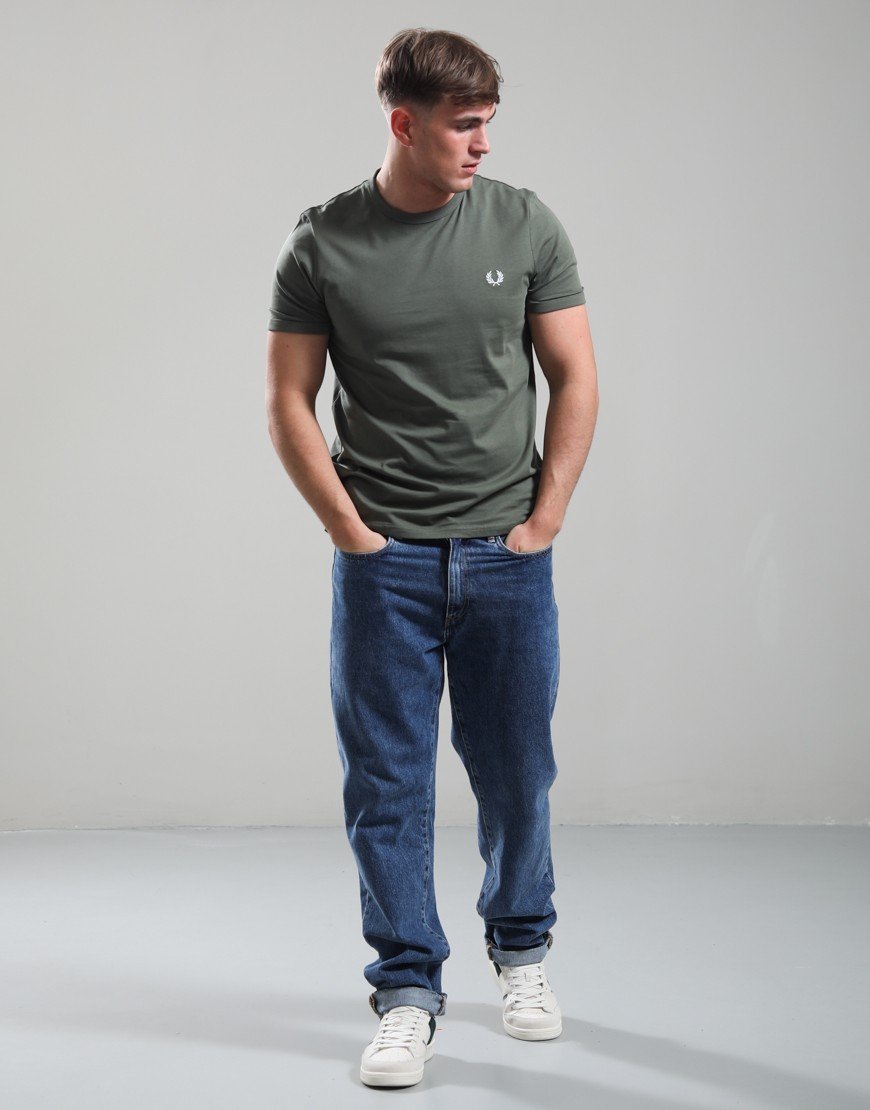 Fred Perry Ringer T-Shirt Laurel Wreath Green