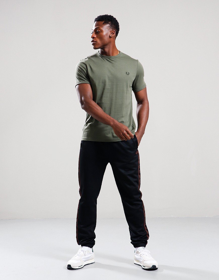 Fred Perry Ringer T-Shirt Laurel Wreath Green