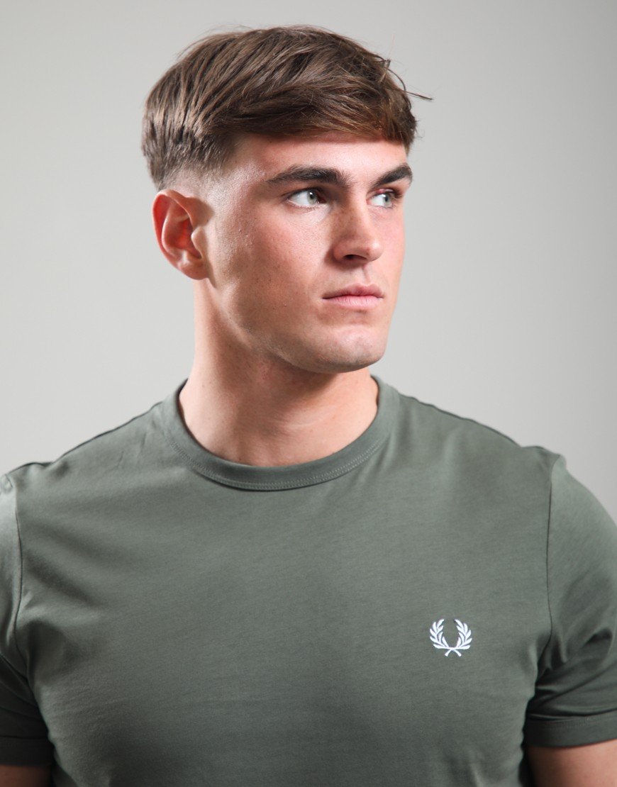 Fred Perry Ringer T-Shirt Laurel Wreath Green